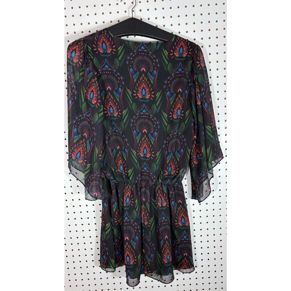 Alice + Olivia 'Lyla' Ombre Deco Print Chiffon Blouson Dress S - Picture 2 of 9